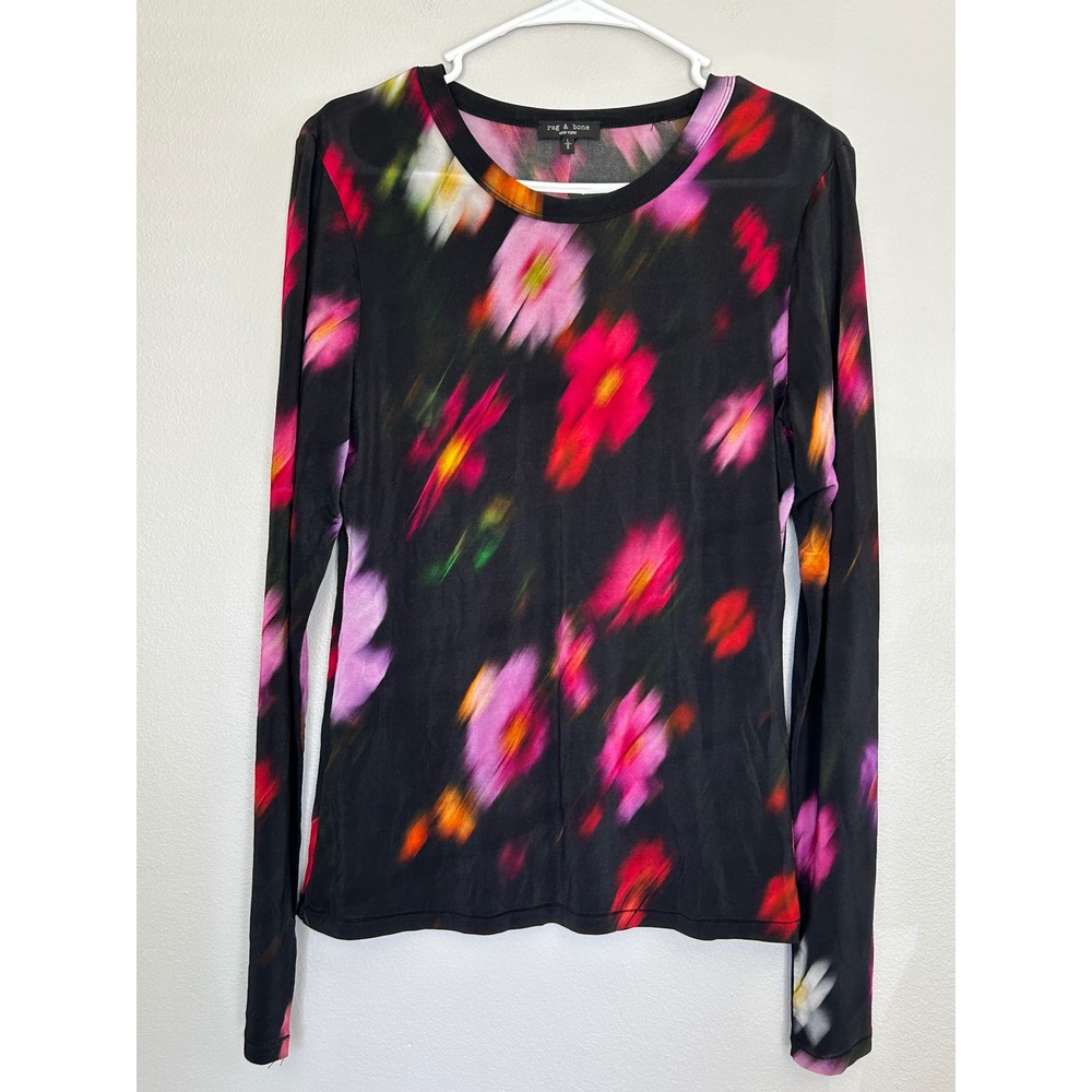 Rag & Bone Sabeen Abstract Floral
Long Sleeve Top Women L Stretch Slim Fit - Picture 3 of 8